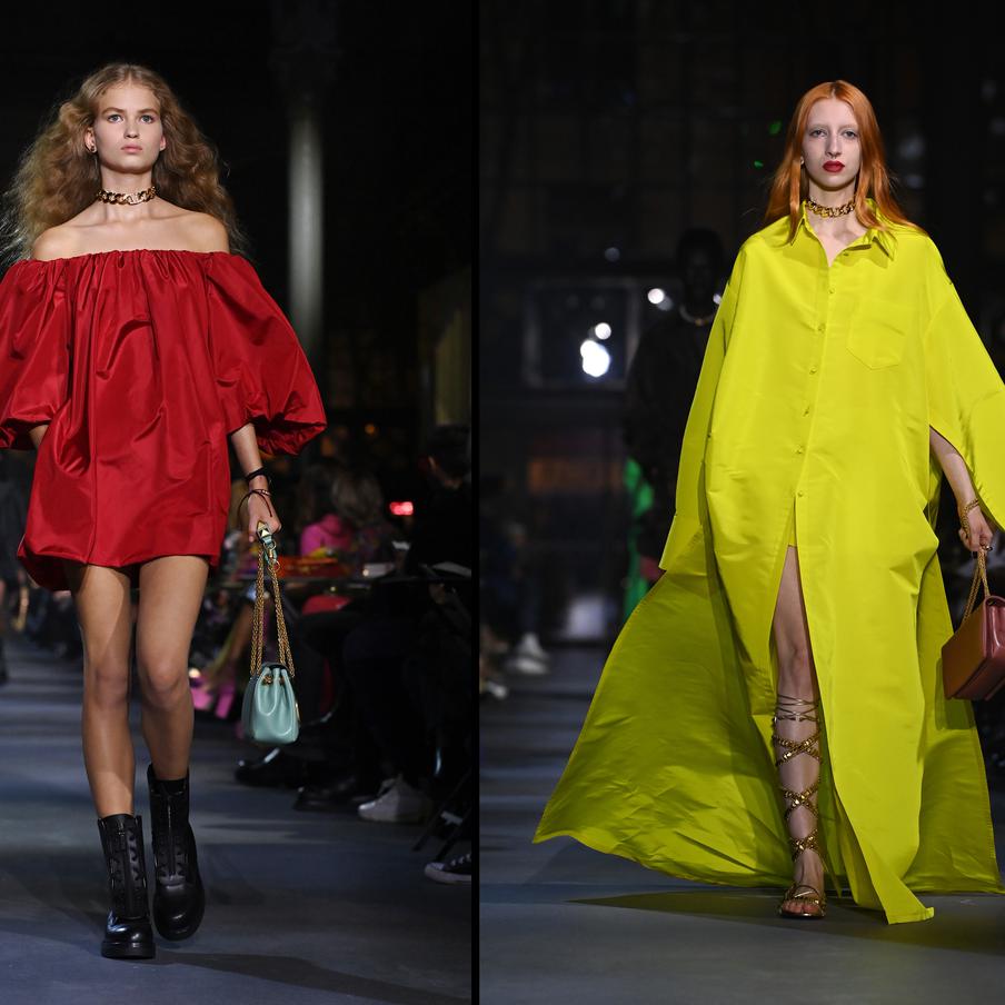 В коллекции Valentino все цвета были яркими: одни – максимально насыщенного оттенка, другие – просто "вырви глаз".
