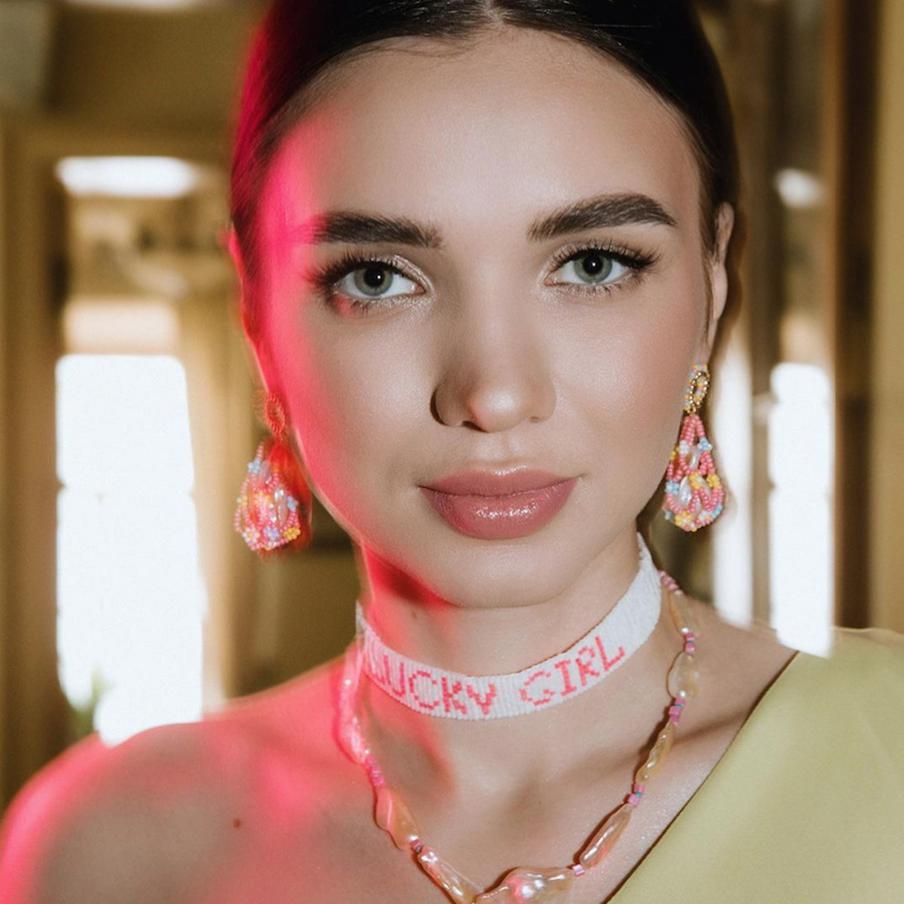 Серьги Cherry Berry, колье-чокер Pink Mood, чокер из японского бисера.