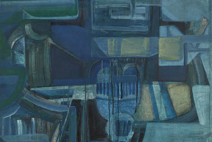 Михаил Шварцман "Корабль плывет", холст на фанере, темпера, левкас. 1975 г.