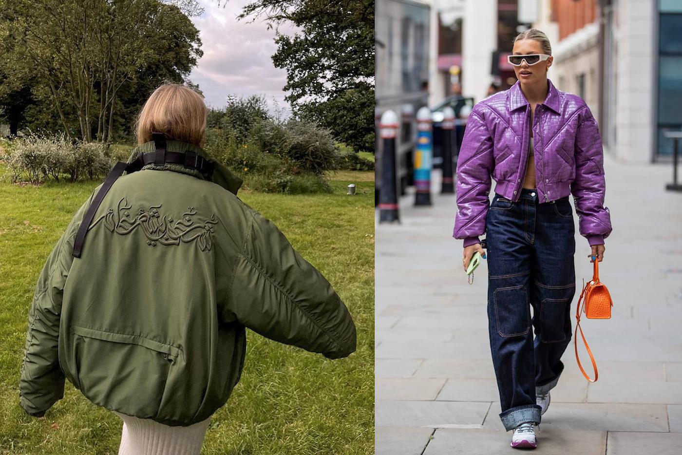 Куртки силуэта бомбер могут быть как длинные, так и укороченные.