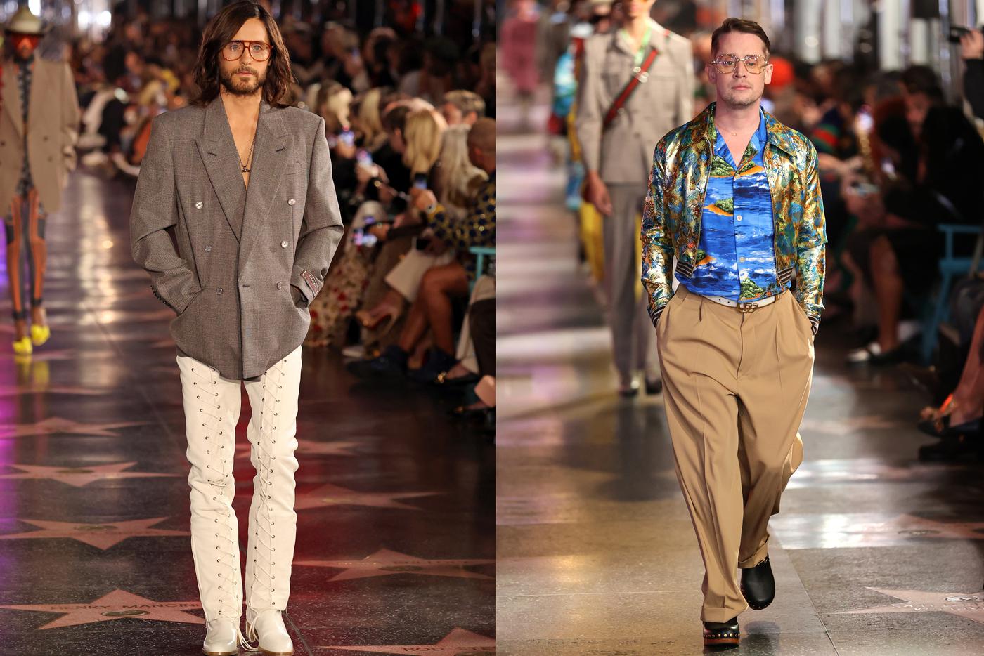 Джаред Лето и Маколей Калкин на показе Gucci Love Parade в Голливуде.