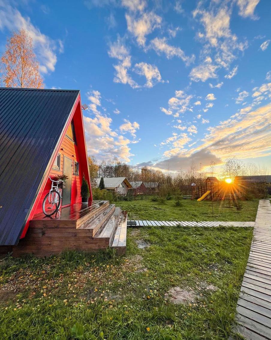 Внешний вид домика A-frame.