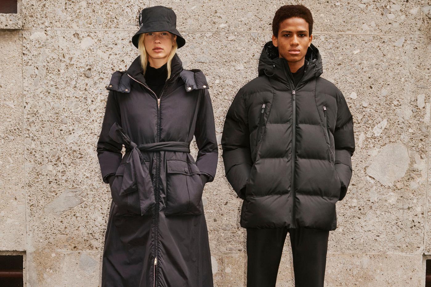 Пуховики из коллекции Trussardi.