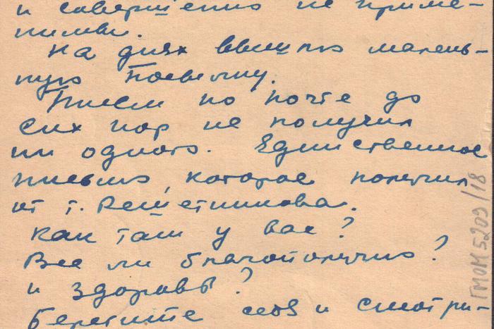 Письмо написано Анатолием Яновским родным.