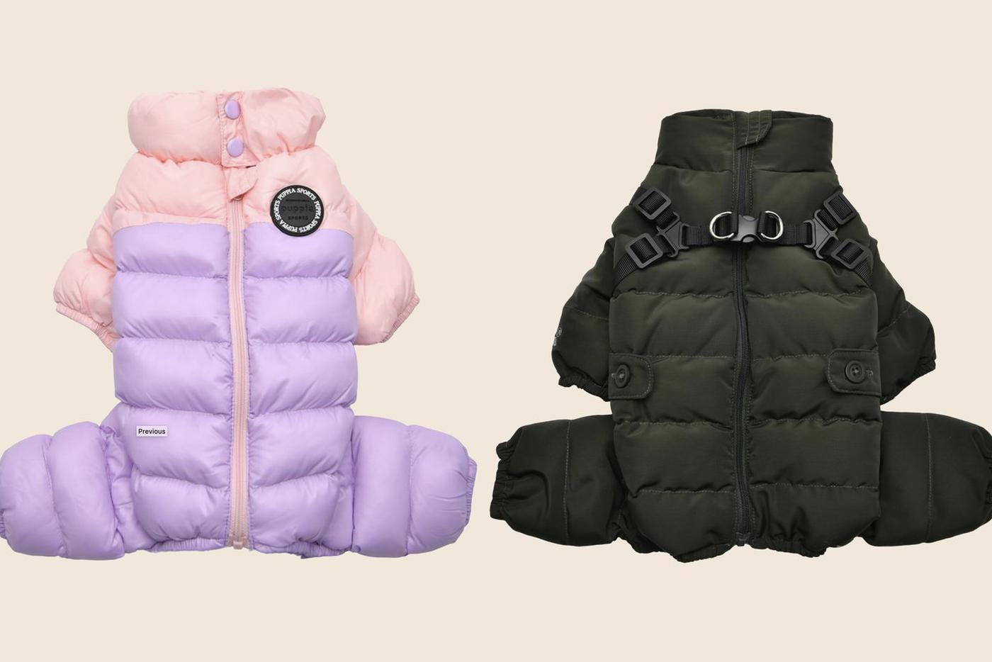Утеплённые комбинезоны PUPPIA: Ultra Light Pastel (4290–4630 рублей, слева) и Soft Onesie (4730–5070 рублей).
