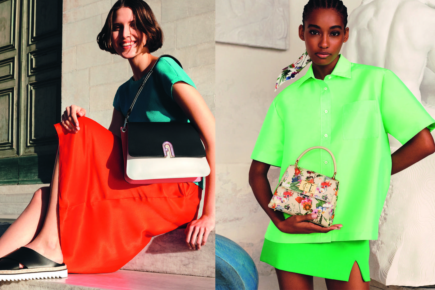 Кадры из новой рекламной кампании Furla сезона весна-лето – 2022.