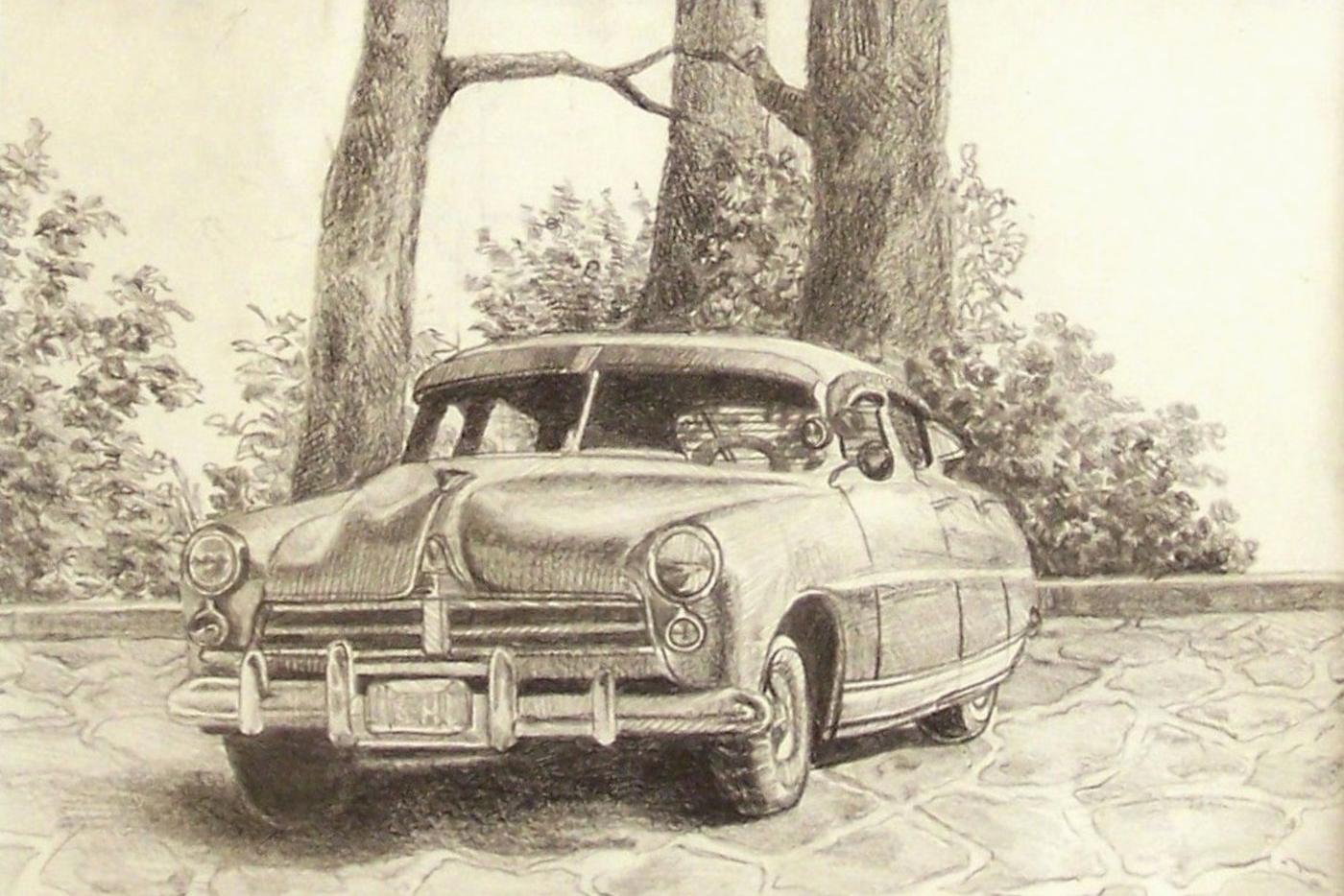 ... и ретроавтомобиль.