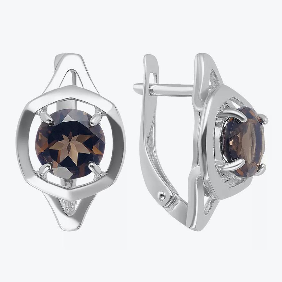 Серебряные серьги с раухтопазами UVI Jewellery.