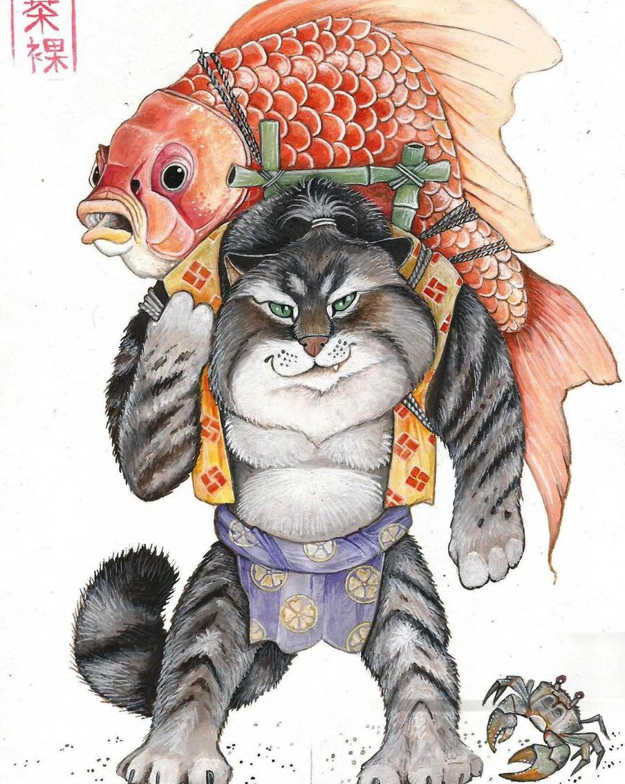 Кот с рыбкой