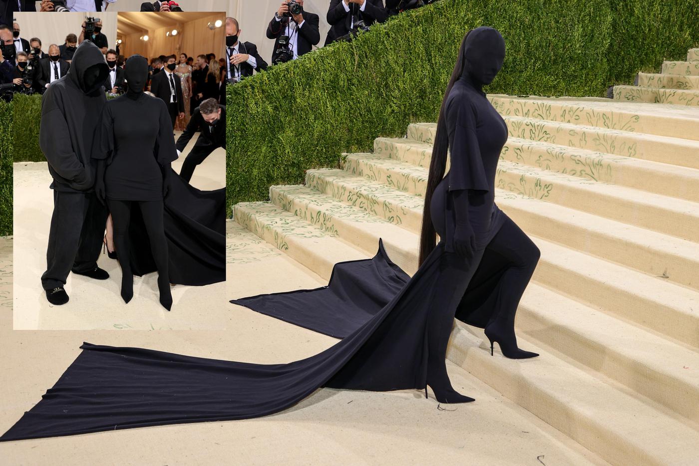Канье Уэст и Ким Кардашьян на Met Gala в сентябре 2021 года.