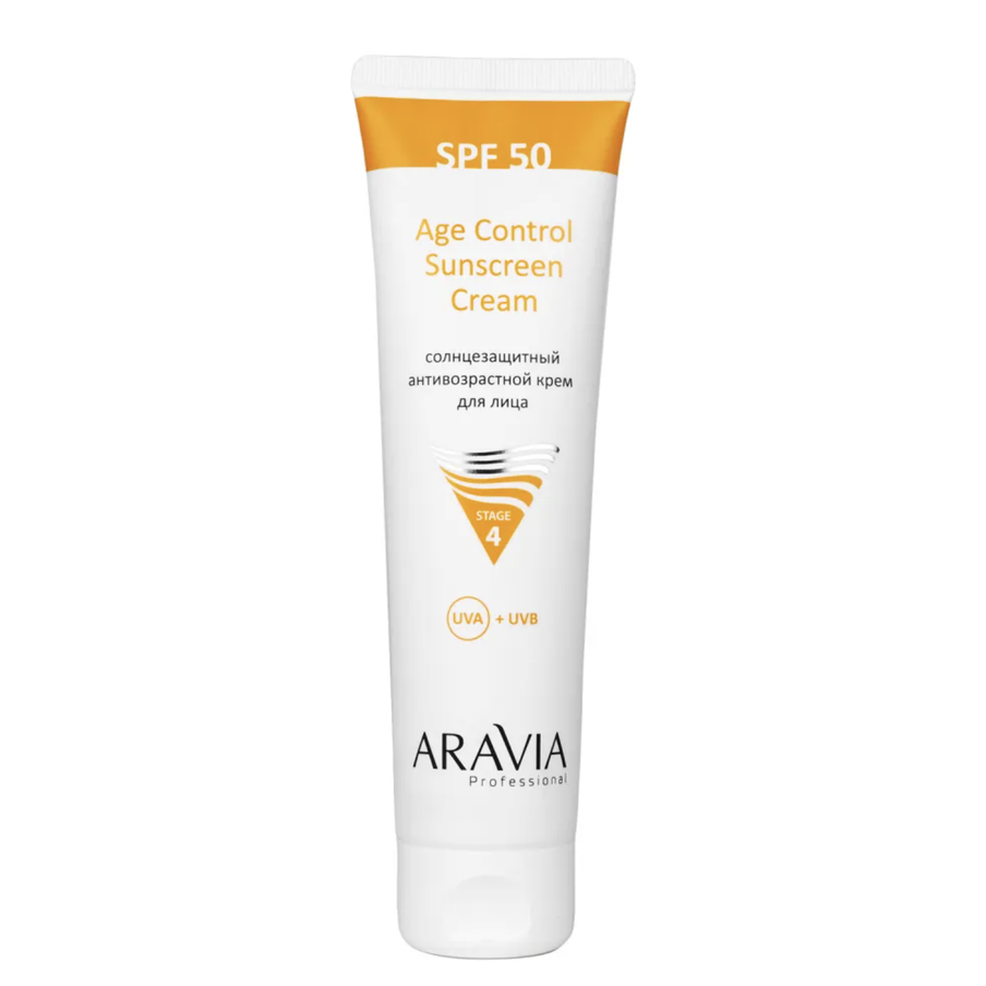 Cолнцезащитный антивозрастной крем для лица ARAVIA Professional Age Control Sunscreen Cream SPF50.