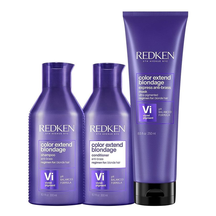 Шампунь, кондиционер и маска для поддержания холодных оттенков блонд Redken Color Extend Blondage.