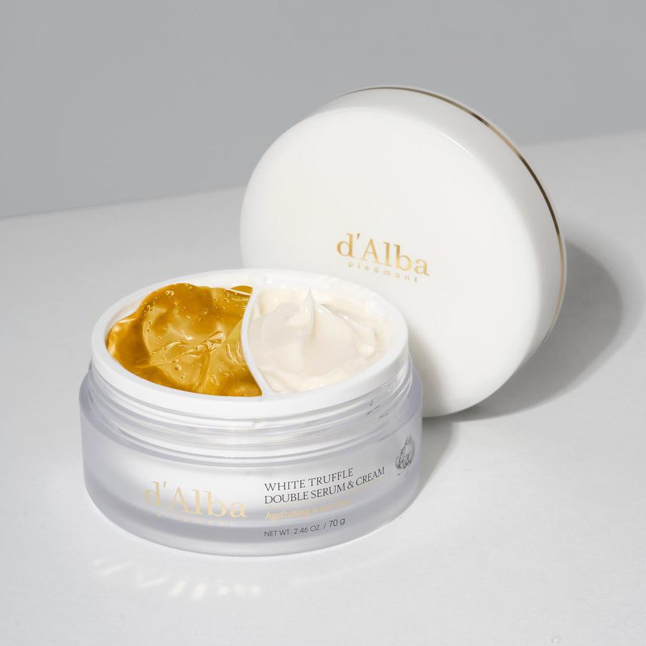 Двухэтапный крем для увлажнения и питания кожи лица d'Alba White Truffle Double Serum & Cream.