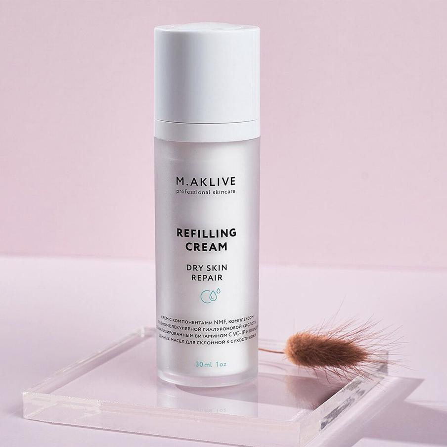 Лёгкий напитывающий крем "Восстановление кожи склонной к сухости" от M.Aklive.