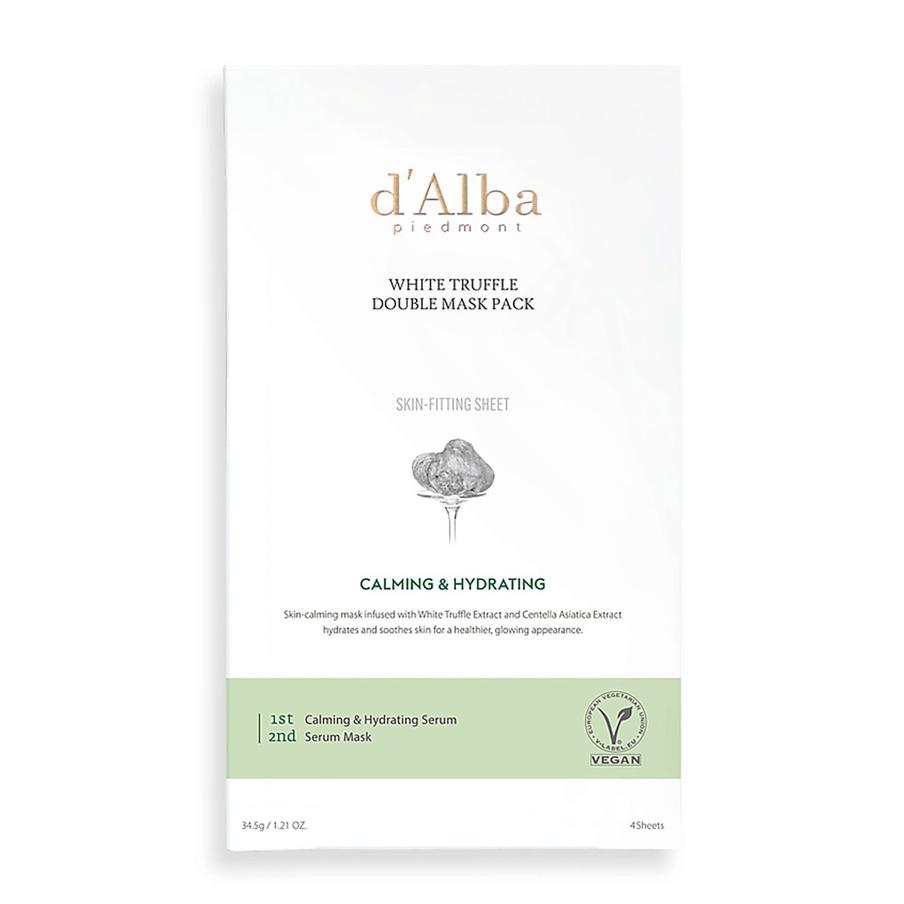 Успокаивающая маска для лица d'Alba White Truffle Double Mask Pack (2450 руб. за набор из 4 шт.).