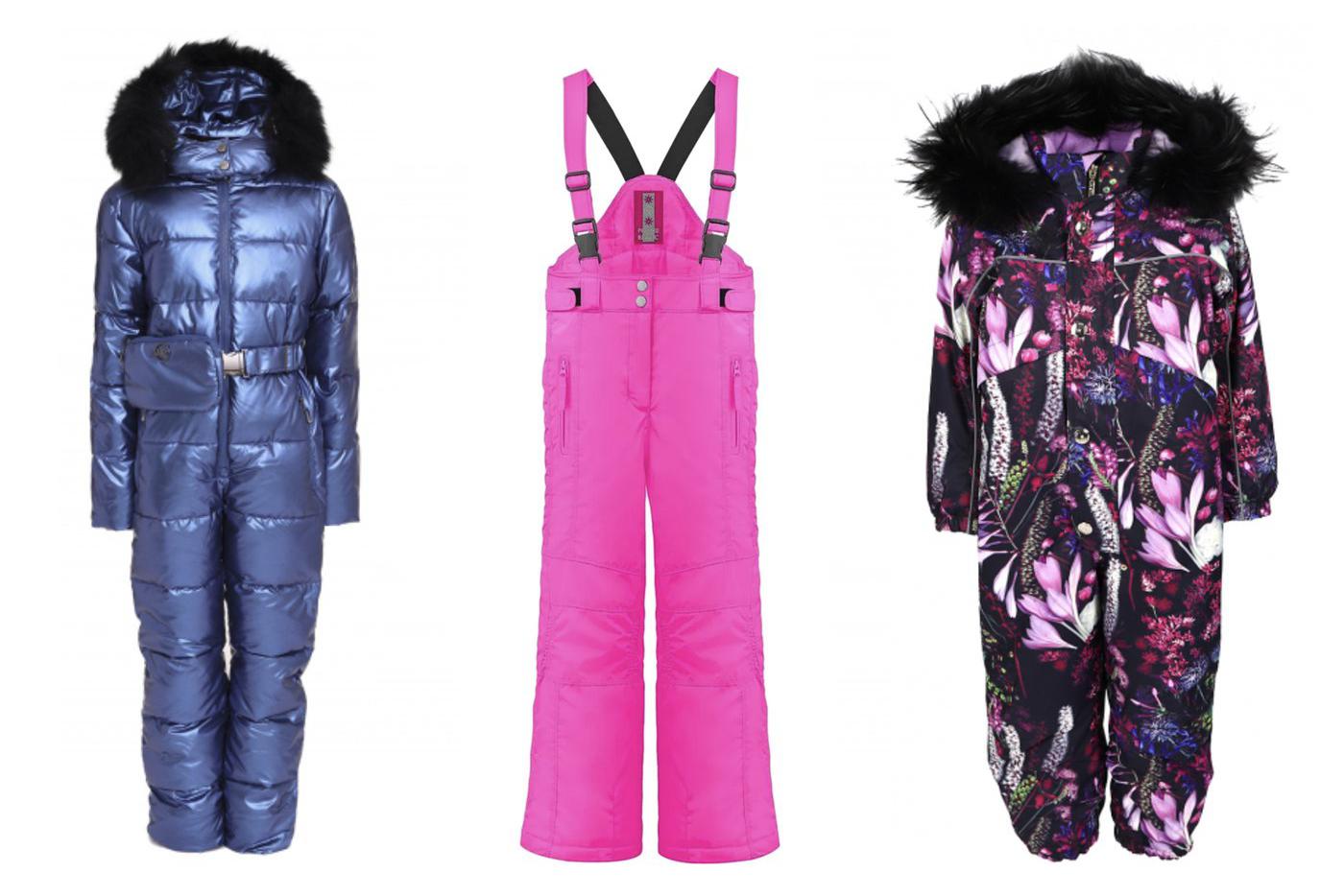 Комбинезон для девочки Noble People (19 999 руб.) / Полукомбинезон утеплённый Poivre Blanc (9990 руб.) / Комбинезон для девочки Les Trois Vallees (12 499 руб.)