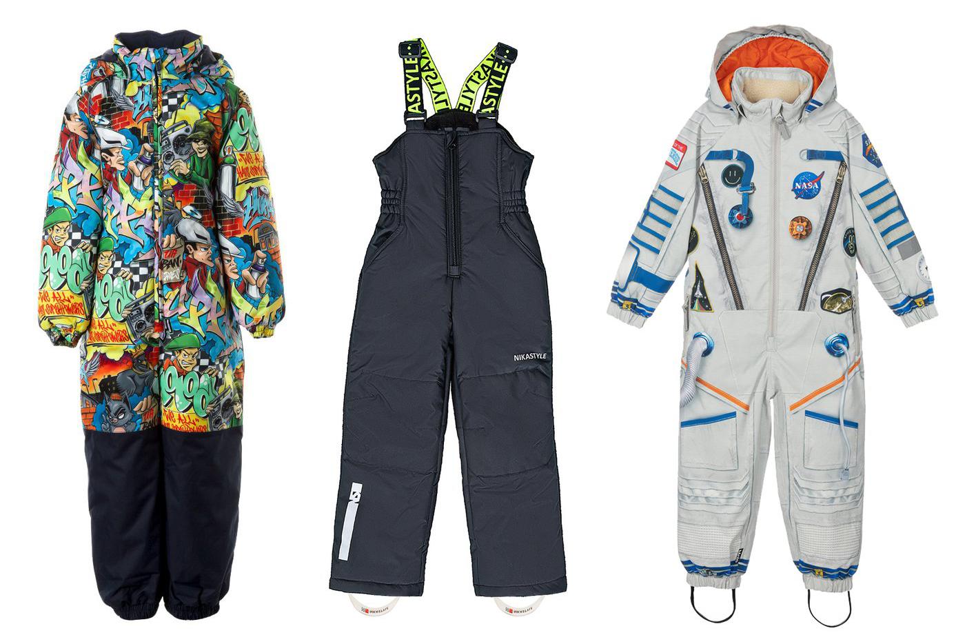 Комбинезон для мальчика Huppa (9990 руб.) / Полукомбинезон Nikastyle (3999 руб.) / Комбинезон с имитацией скафандра Molo (19 999 руб.)