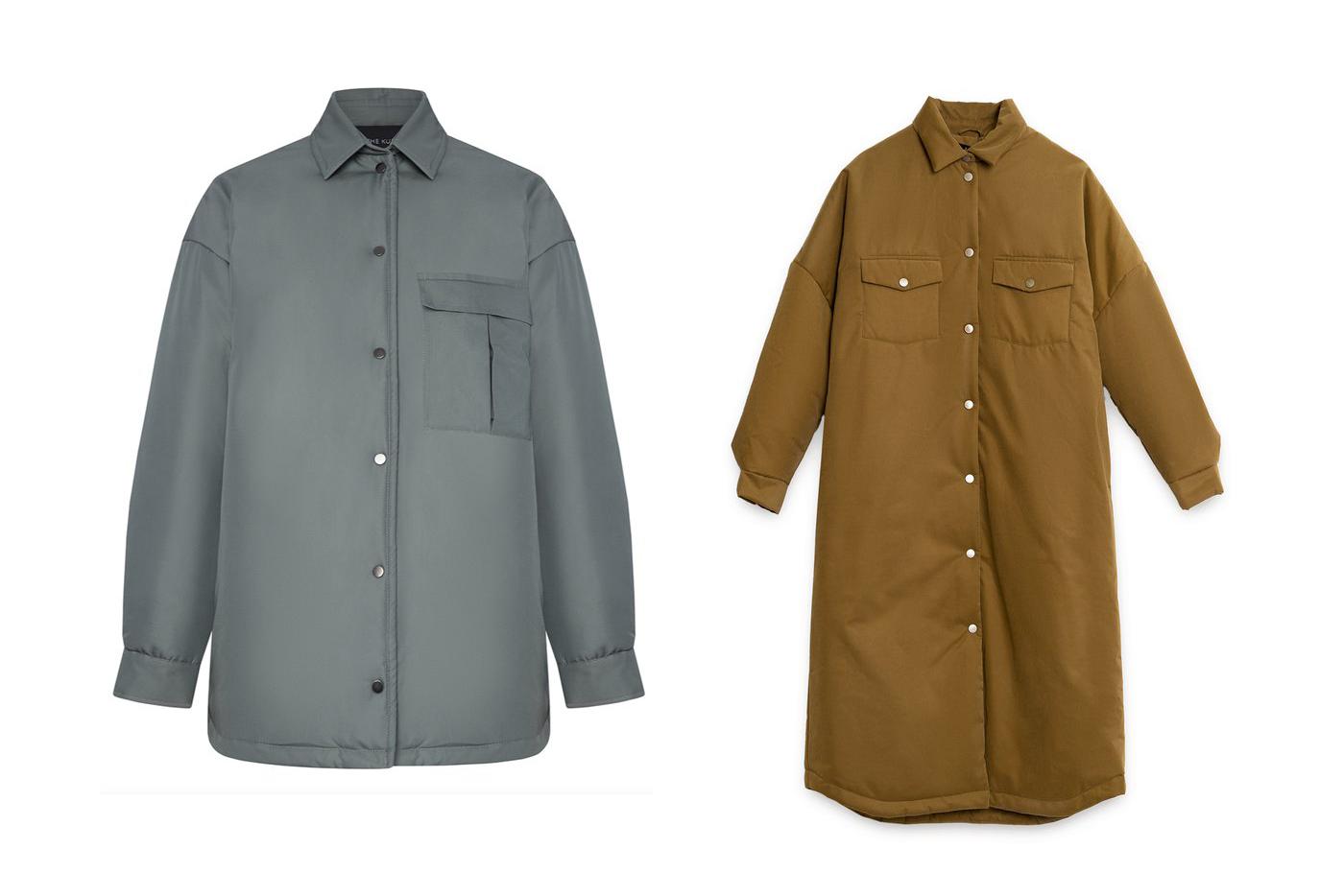 Куртка-рубашка The Kube (26 000 руб.) / Пальто-рубашка EMKA (6790 руб.)
