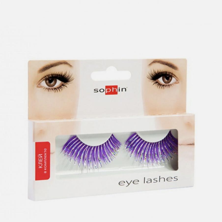 Накладные ресницы фиолетовые Sophin (354-590 руб.)