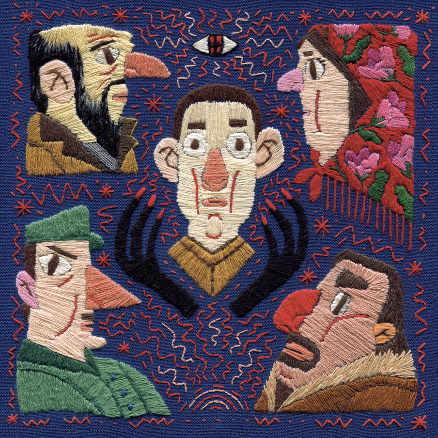 Семён-воин, Тарас-брюхан и Иван-дурак, а также немая дочь Маланья-векоуха. 