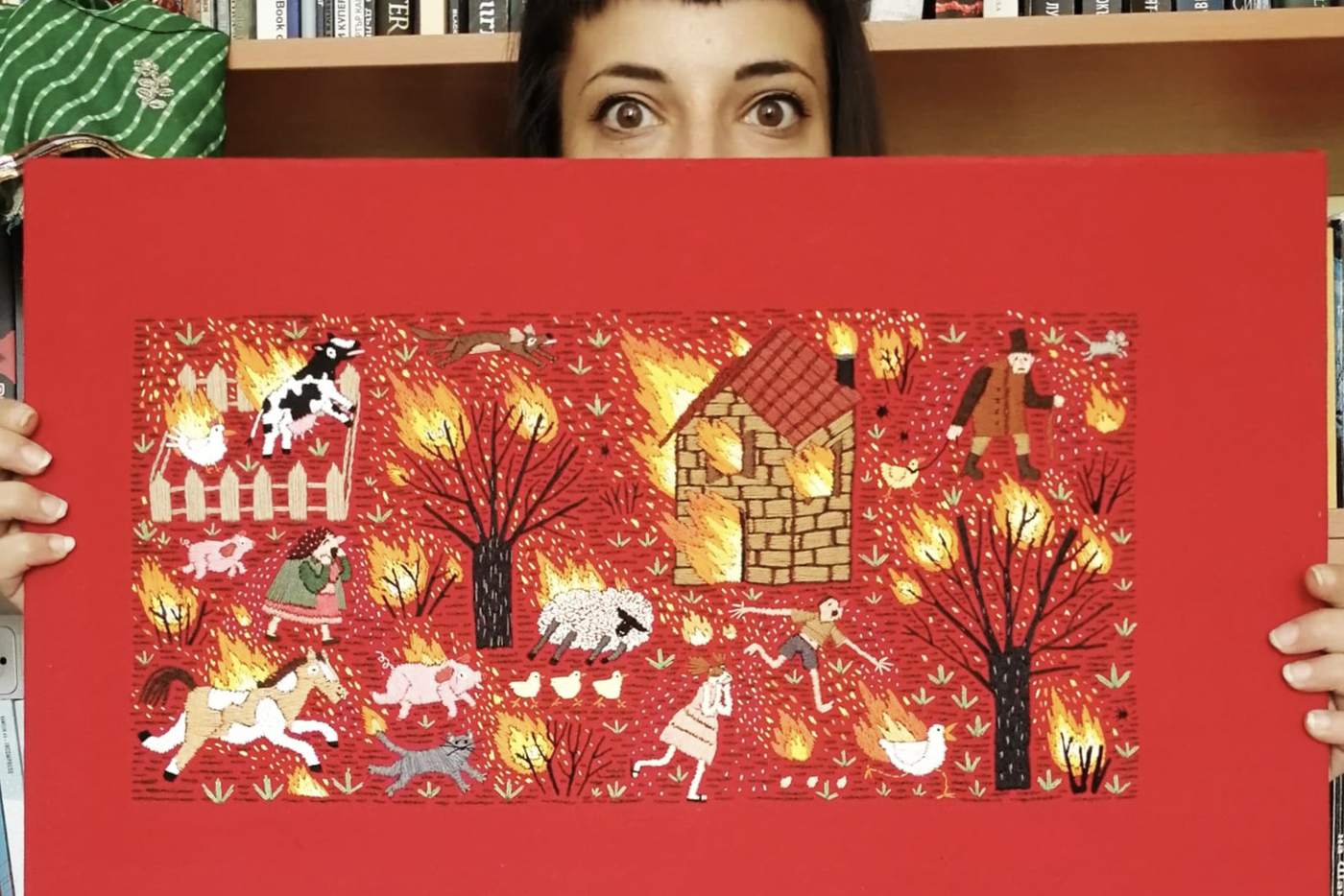 Болгарская художница вышила из ниток сказку Льва Толстого "Иван-дурак"