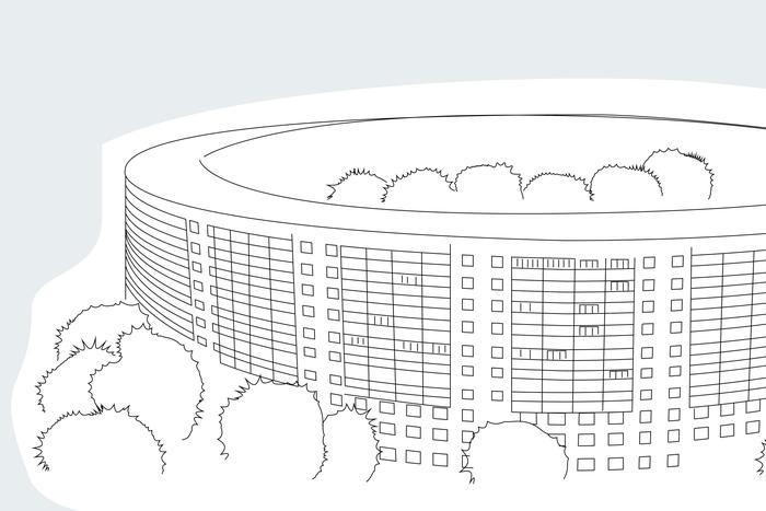 По крыше на велосипеде! Чем интересен "дом-бублик" на Нежинской улице в Москве