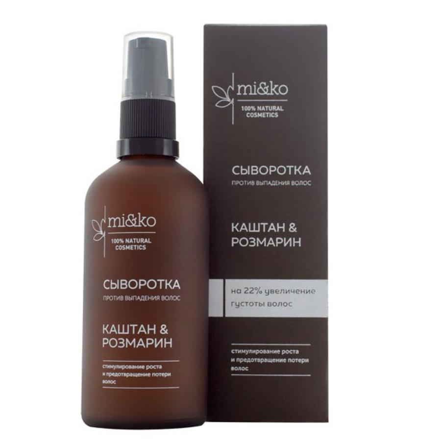 Сыворотка против выпадения волос 'Каштан и розмарин" mi&ko (1010 руб.).