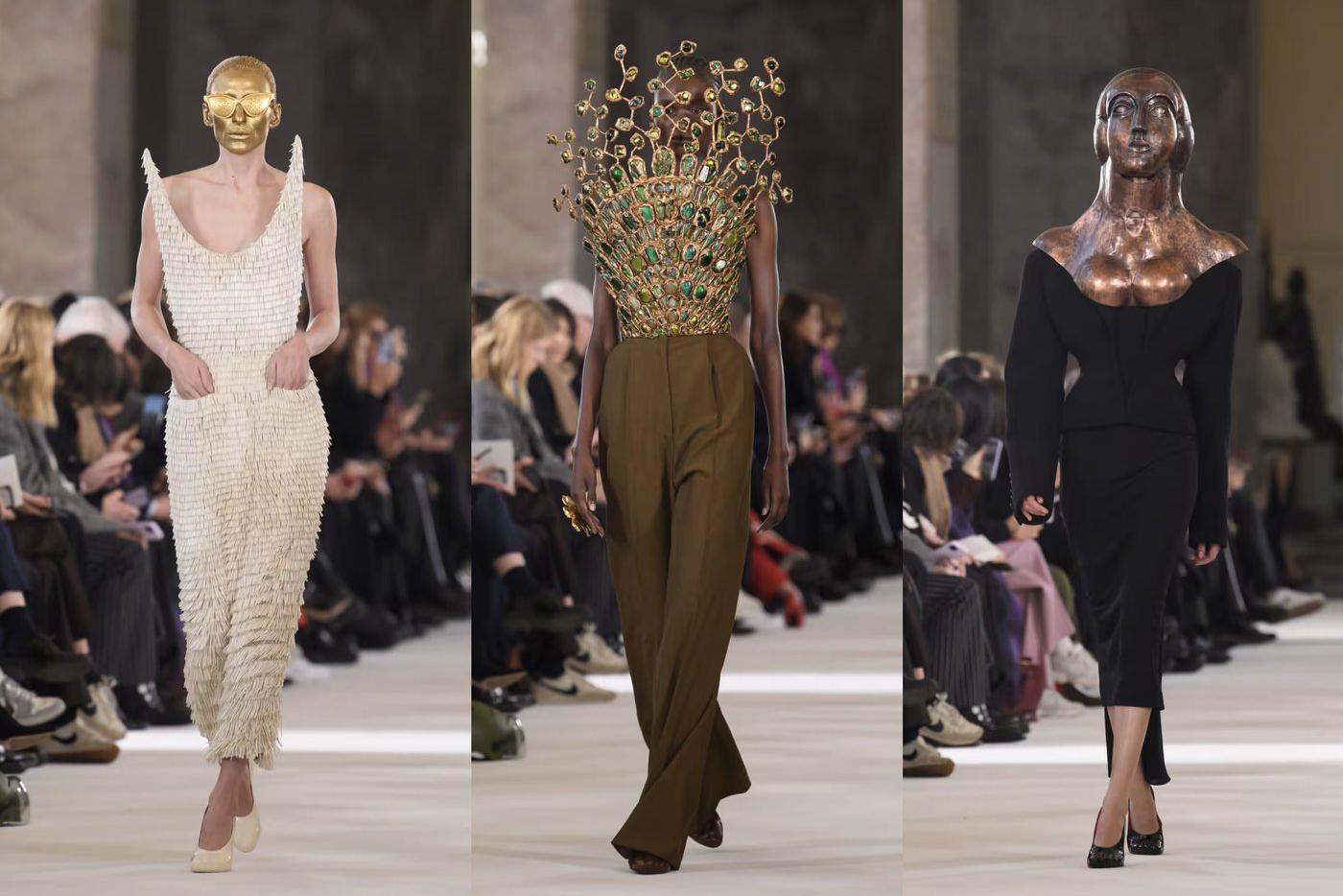 Модели на кутюрном показе Schiaparelli весна-лето – 2023.