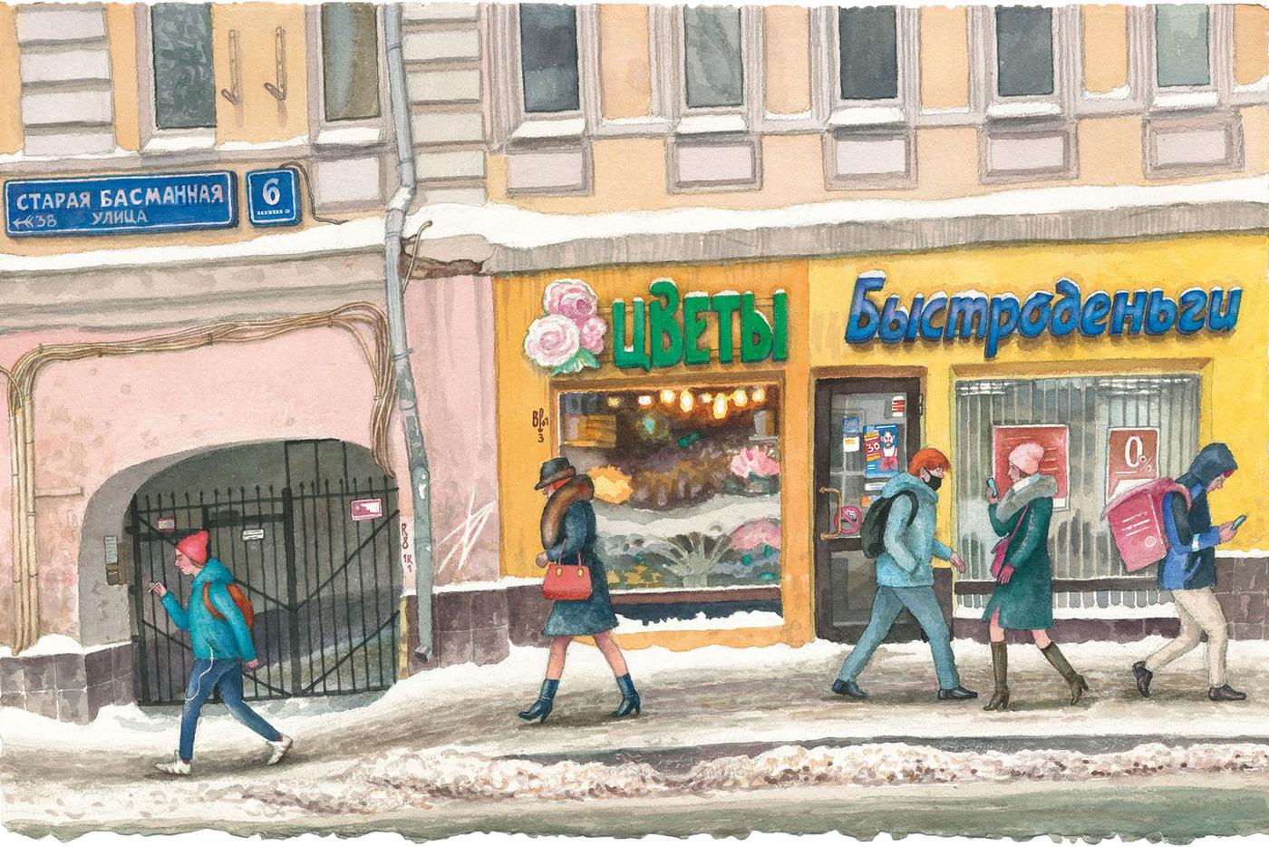 Художница рисует не улицы Москвы, а время, в котором мы живём