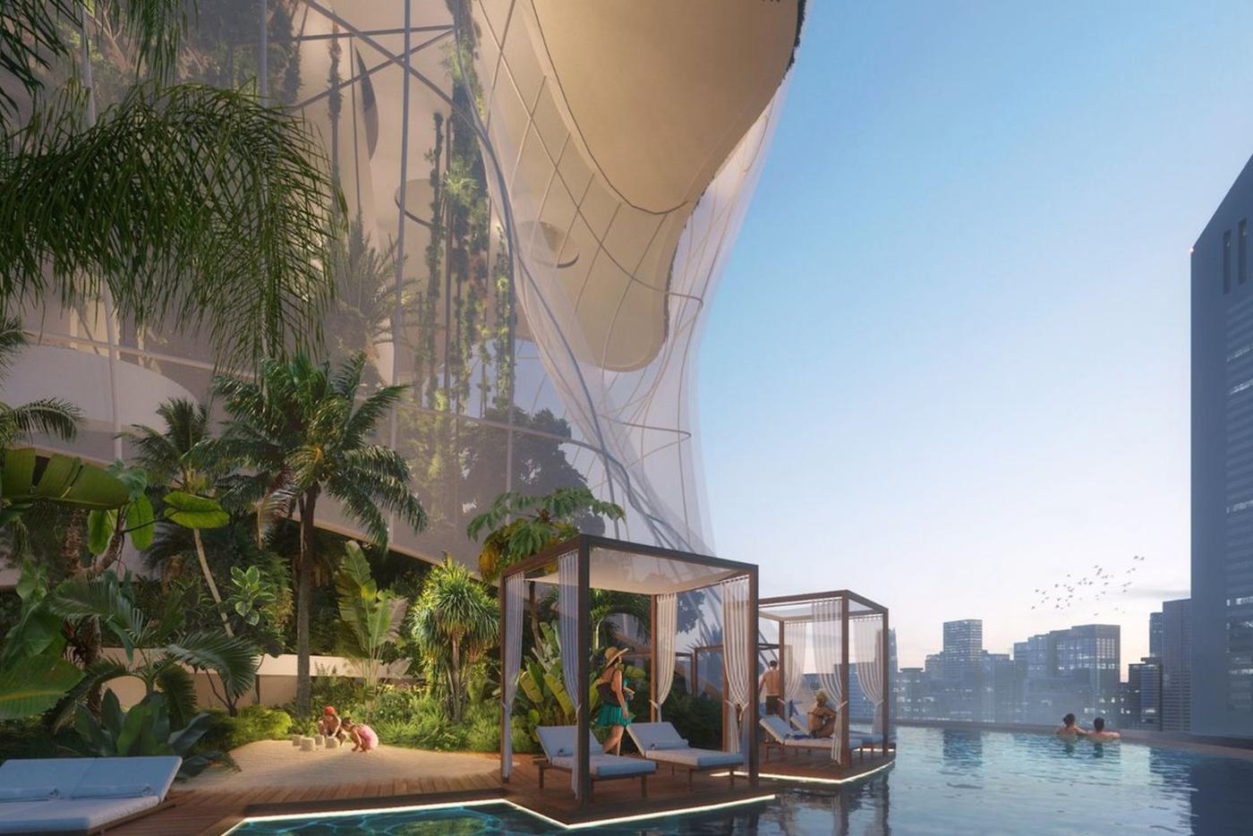 Вертикальная архитектура сводит к минимуму площадь строения, одновременно уменьшая воздействие на окружающую среду