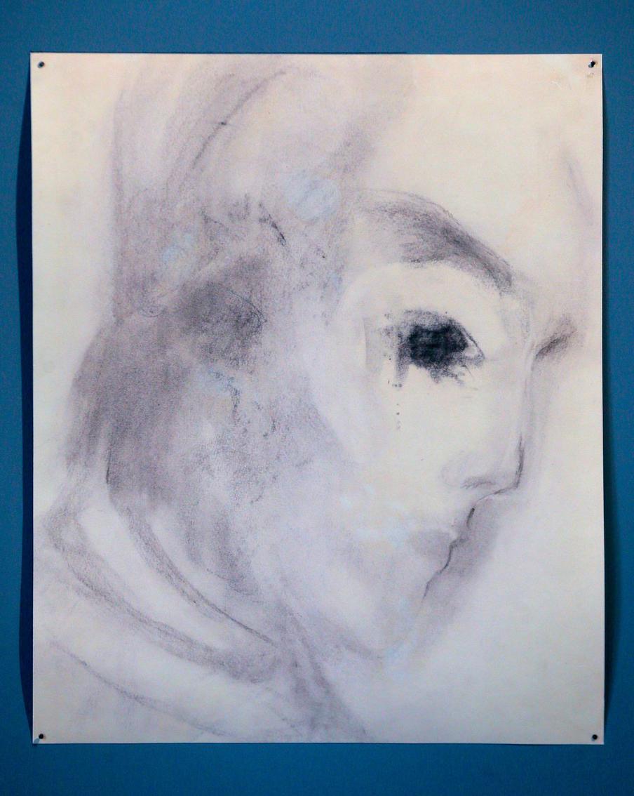 Алеша Карамазов ("Братья Карамазовы"). Бумага, уголь, 1960-е гг.