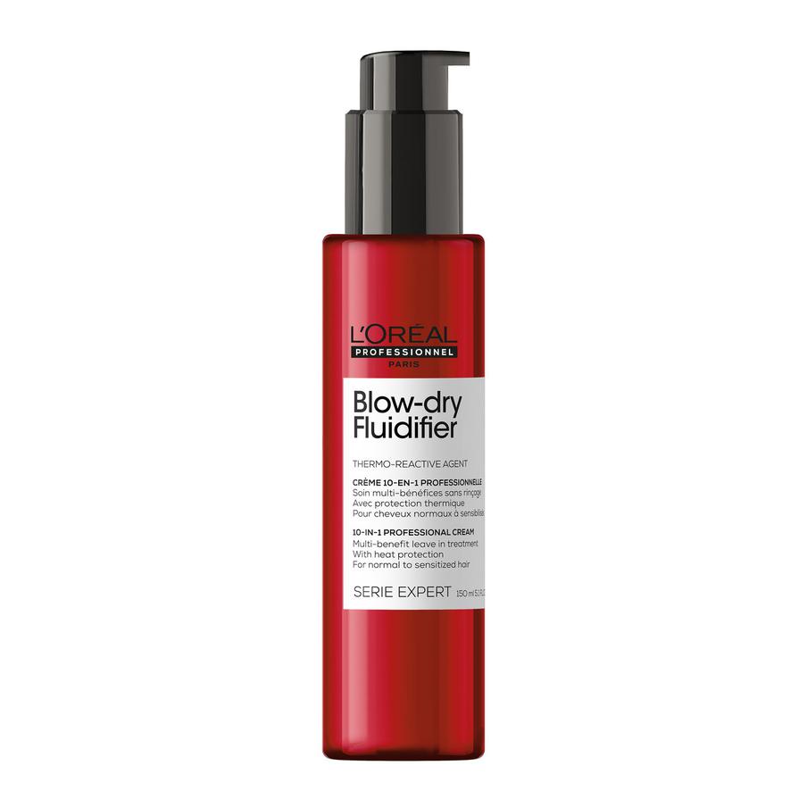 Термозащитный крем c эффектом "запоминания" формы укладки Serie Expert Blow-dry Fluidifier от L'Oreal Professionnel (1226–1830 руб.).