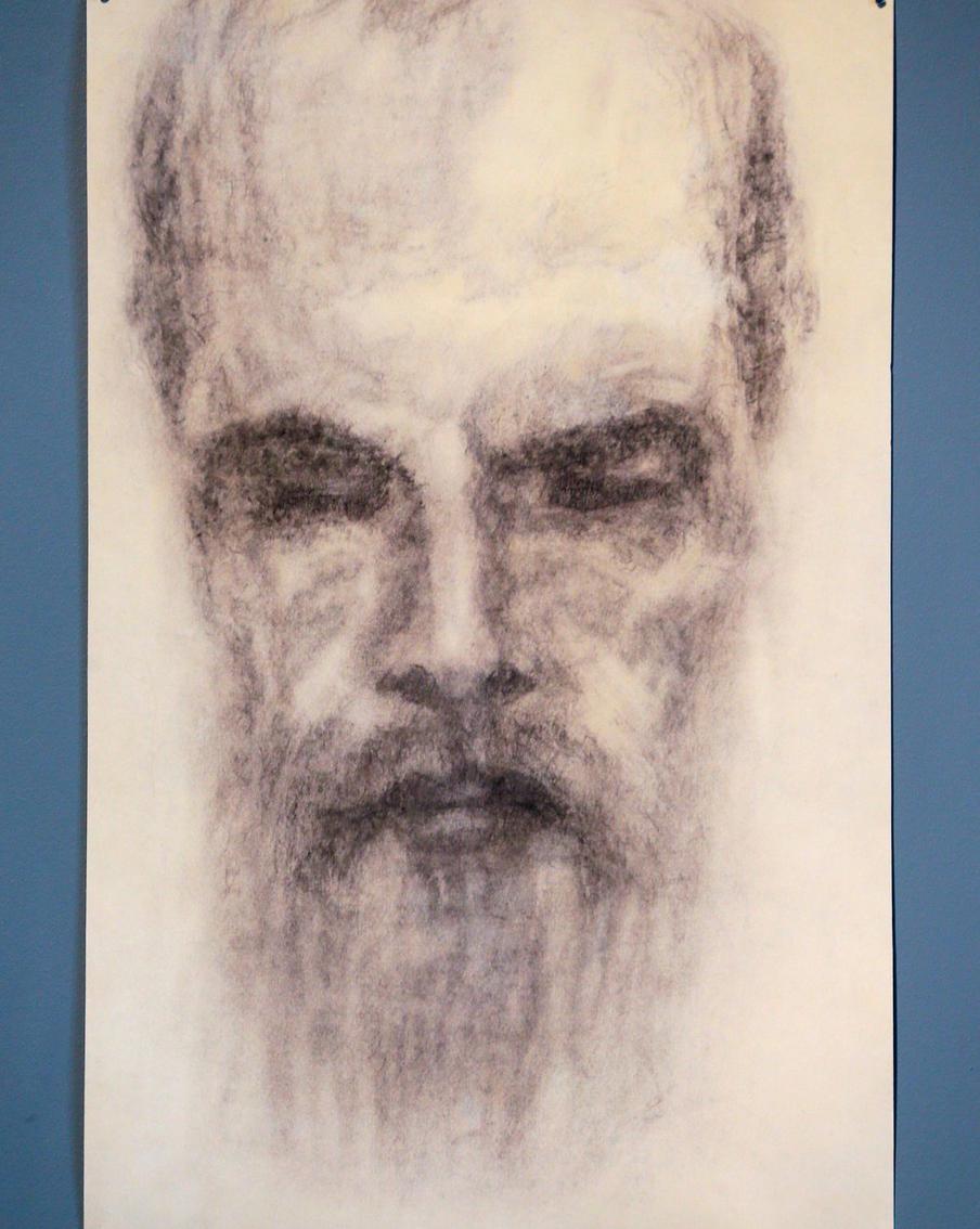 Портрет Ф.М.Достоевского. Бумага, уголь, 1960-е гг.