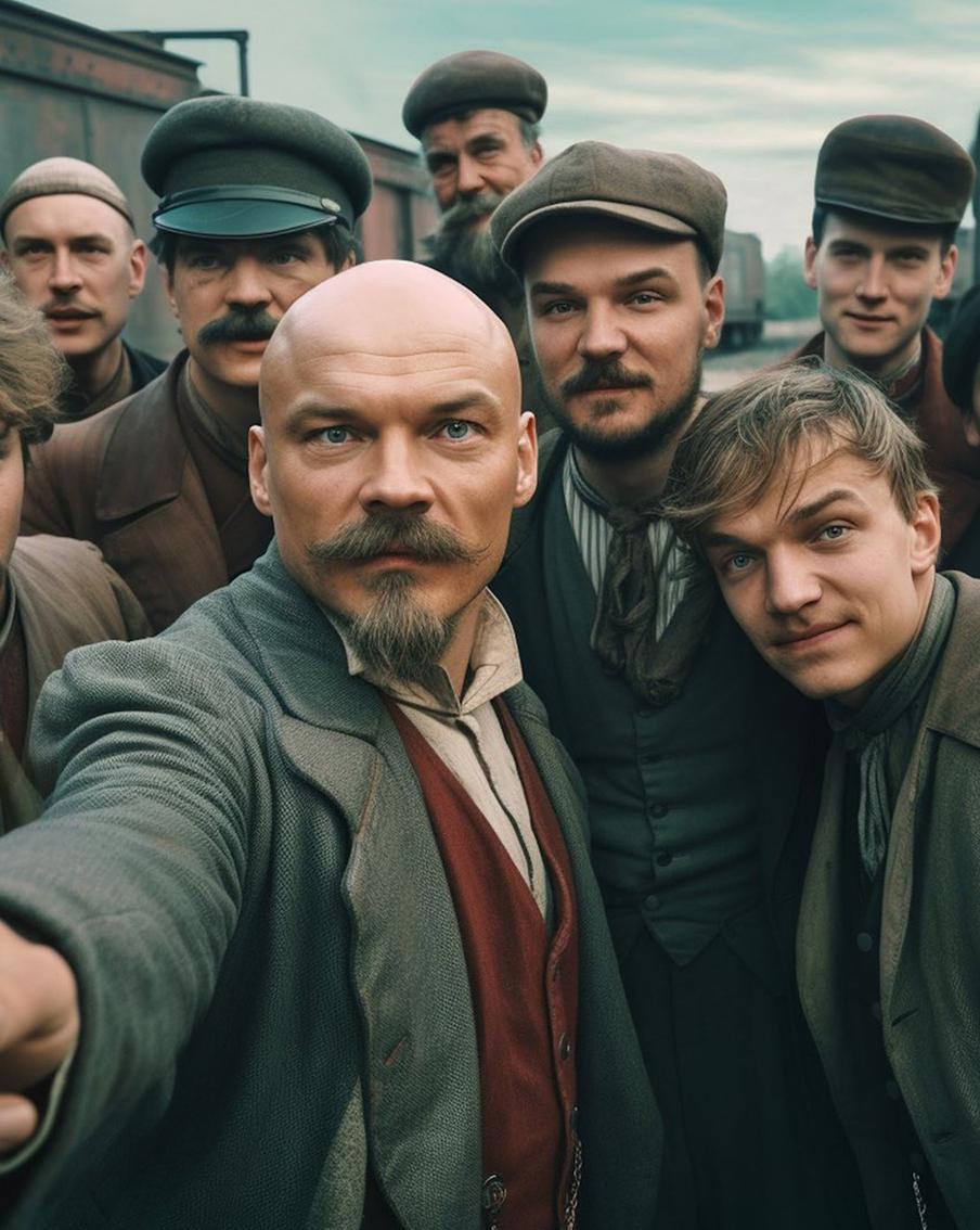 "Ленин, улыбочку!" Нейросеть попросили создать несколько исторических селфи