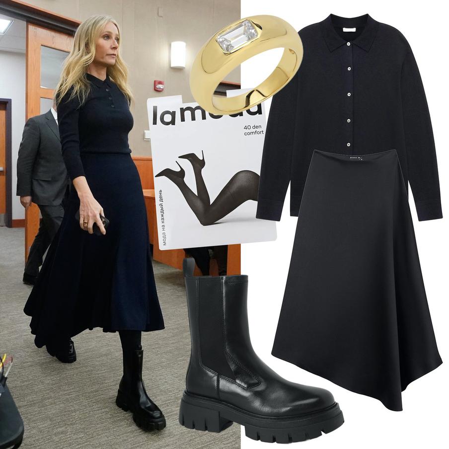 Джемпер 12Storeez (12 980 руб.) / Юбка STUDIO 29 (9500 руб.) / Челси ASH (7020 руб.) / Кольцо LAV'Z (7000 руб.) / Колготки Lamoda (209 руб.).