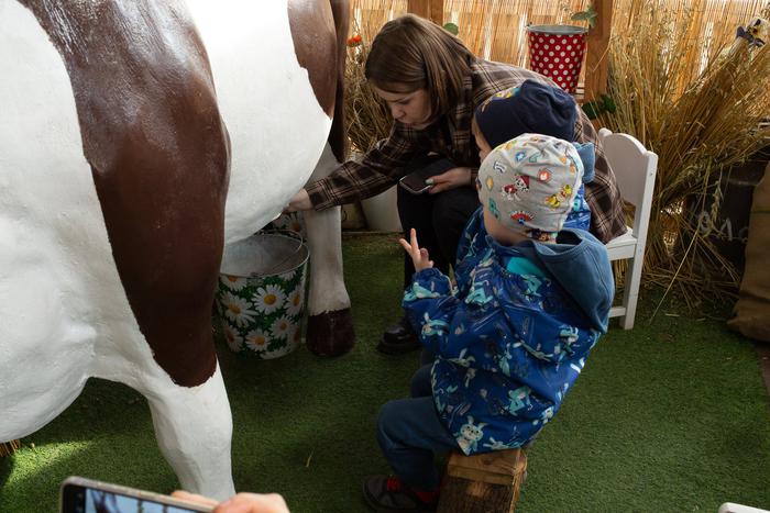 Резиновое вымя и вода вместо молока: как москвичи на ВДНХ корову доили