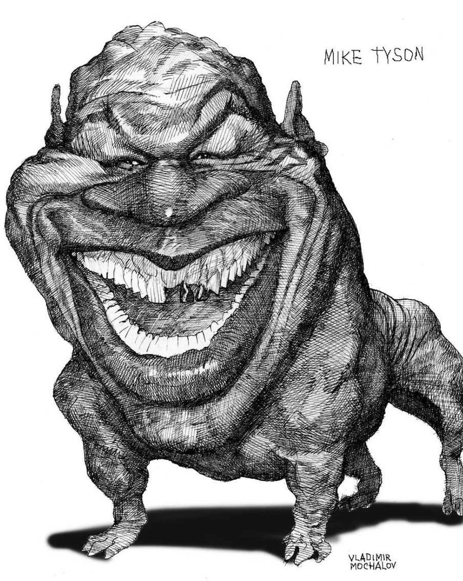 "Майк Тайсон – прелесть для карикатуристов! Это просто гениальный боксёр. Как он крушил соперников! Агрессивный бульдог!"