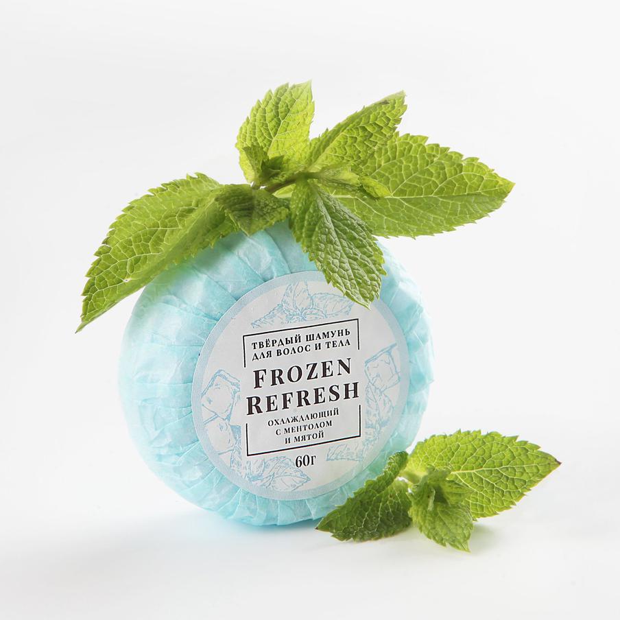 Освежающий твёрдый шампунь для волос и тела Blagovkus Frozen Refresh с ментолом и мятой (720 руб.)