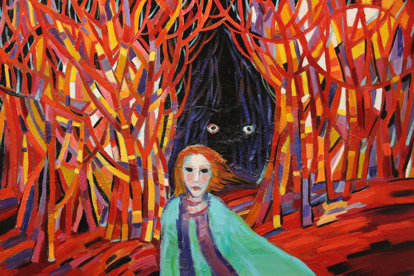 Мария Эрнст, "Красный лес", масло, 2020.