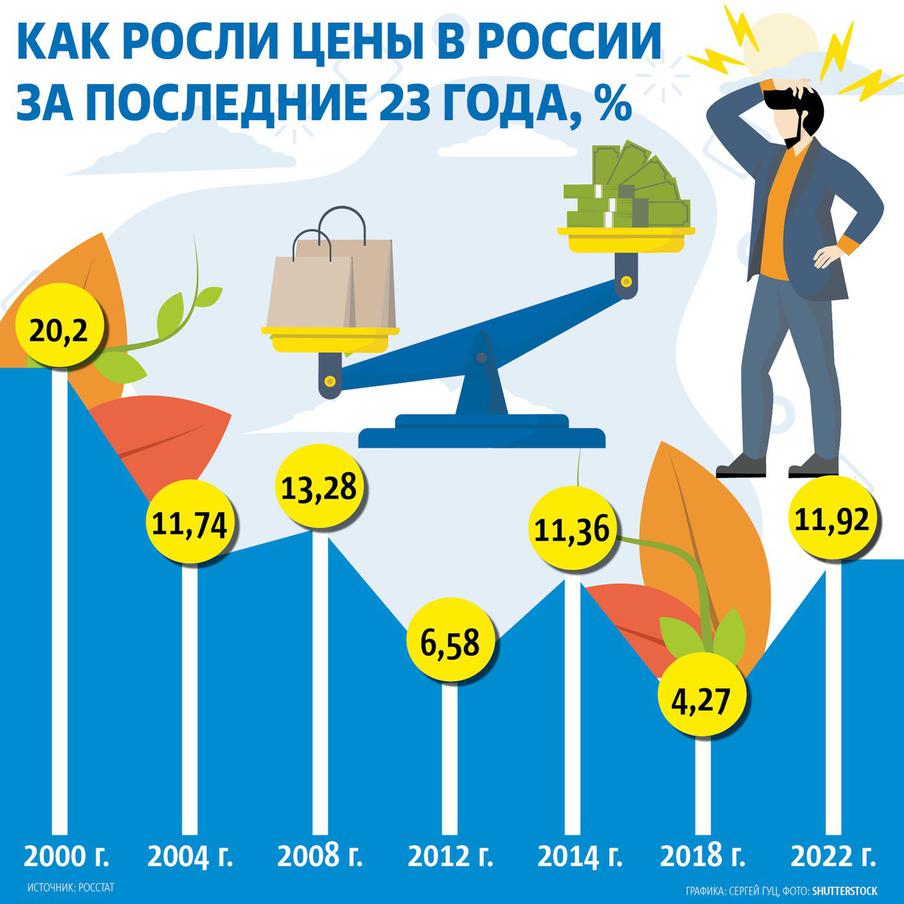 В прошлом году цены в нашей стране росли примерно как в первый год санкций 9 лет назад, когда был присоединён Крым.