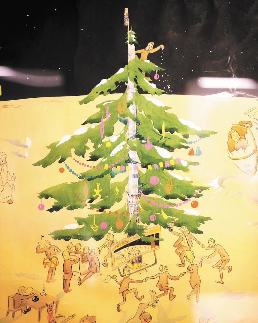 Образец иронии от сотрудников 9-го отдела. На Новый год конструкторы получили "подарок" – задание переработать «марсианскую» ракету H1 под лунную программу. Учёные так "рады", что водят хоровод вокруг ёлки.