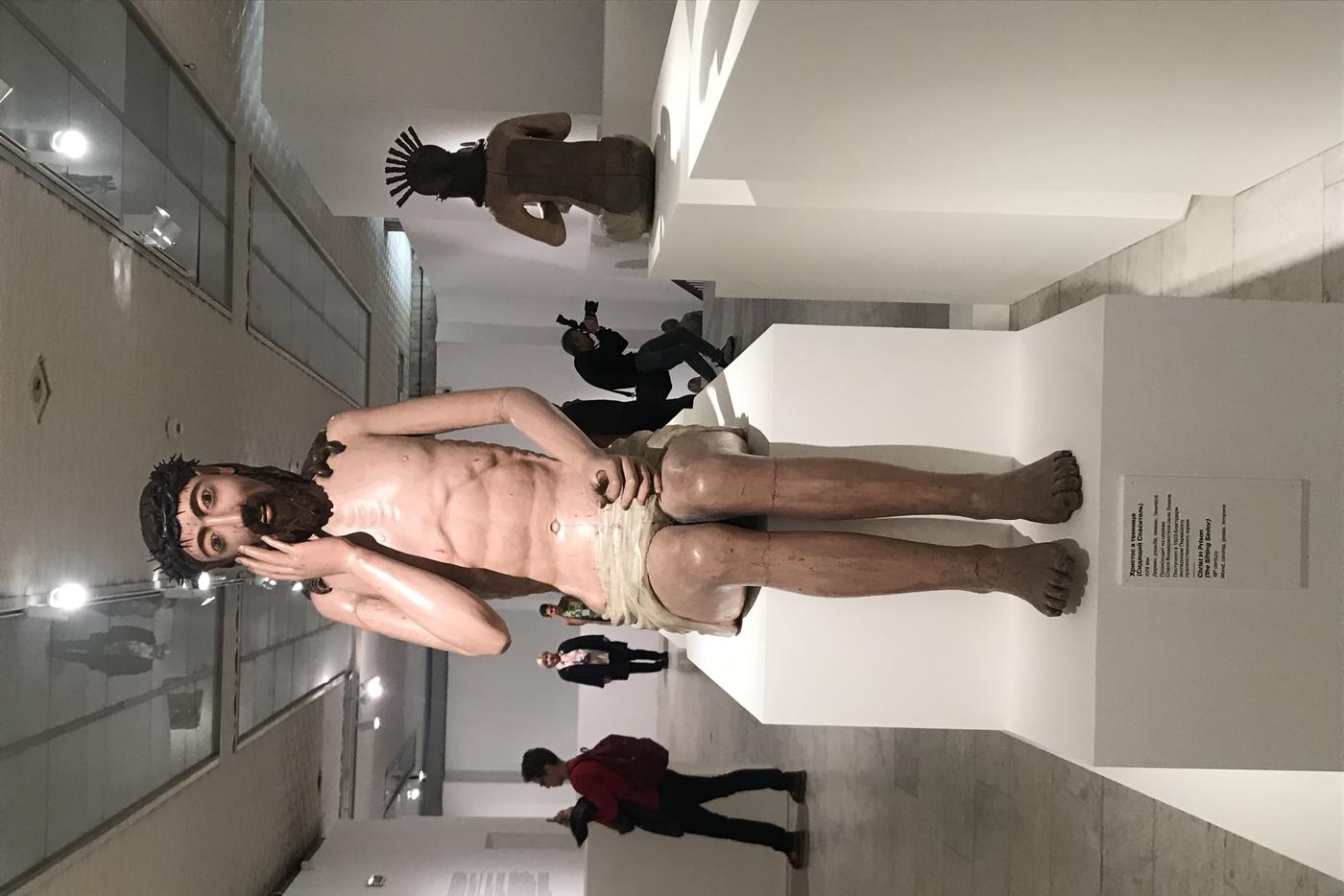 Христос в темнице (СидящийСпаситель). XVIII век. Дерево, резьба, левкас, темпера 