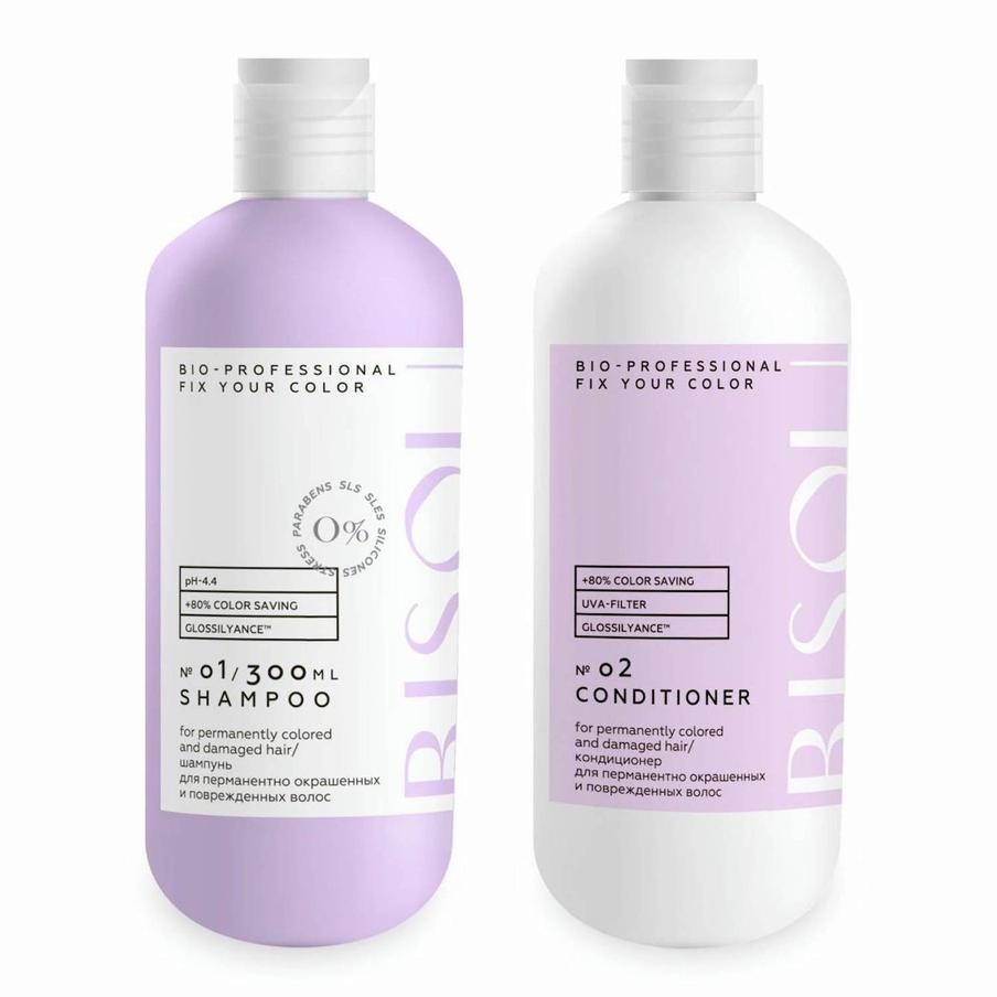 Линейка для перманентно окрашенных и повреждённых волос BISOU Fix Your Color.