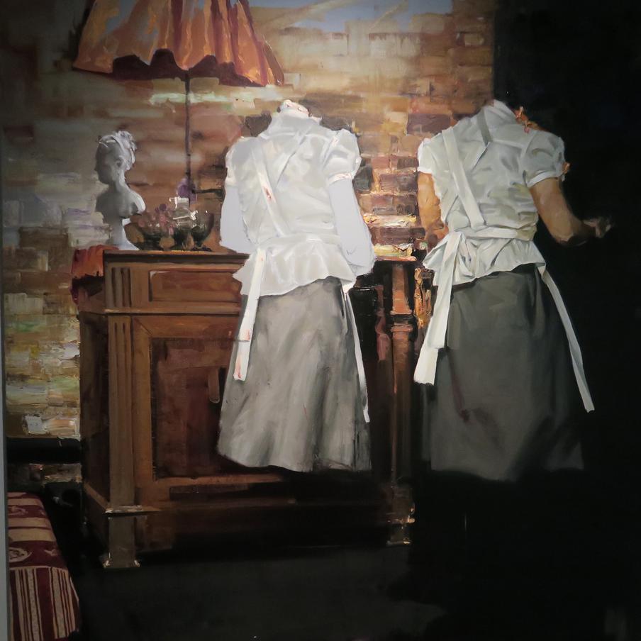 "Живописная серия "Фрагмент". Александр Жерноклюев. Какие-то действия в жизни людей со временем автоматизируются — "ты отключаешь голову, но продолжаешь выполнять их". Особенно хорошо это видно в образе каноничной домохозяйки