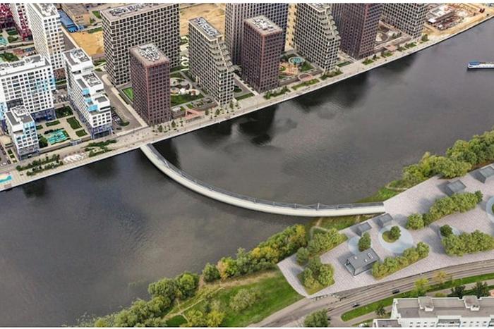 Велопешеходный мост через Москву-реку станет украшением Нагатинского Затона