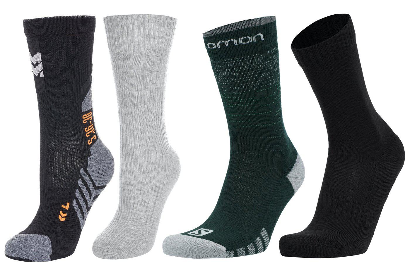 Утеплённые носки Moretan (1199 руб.) / Outventure (349 руб.) / Salomon (1999 руб.) / Island Cup (630 руб.)