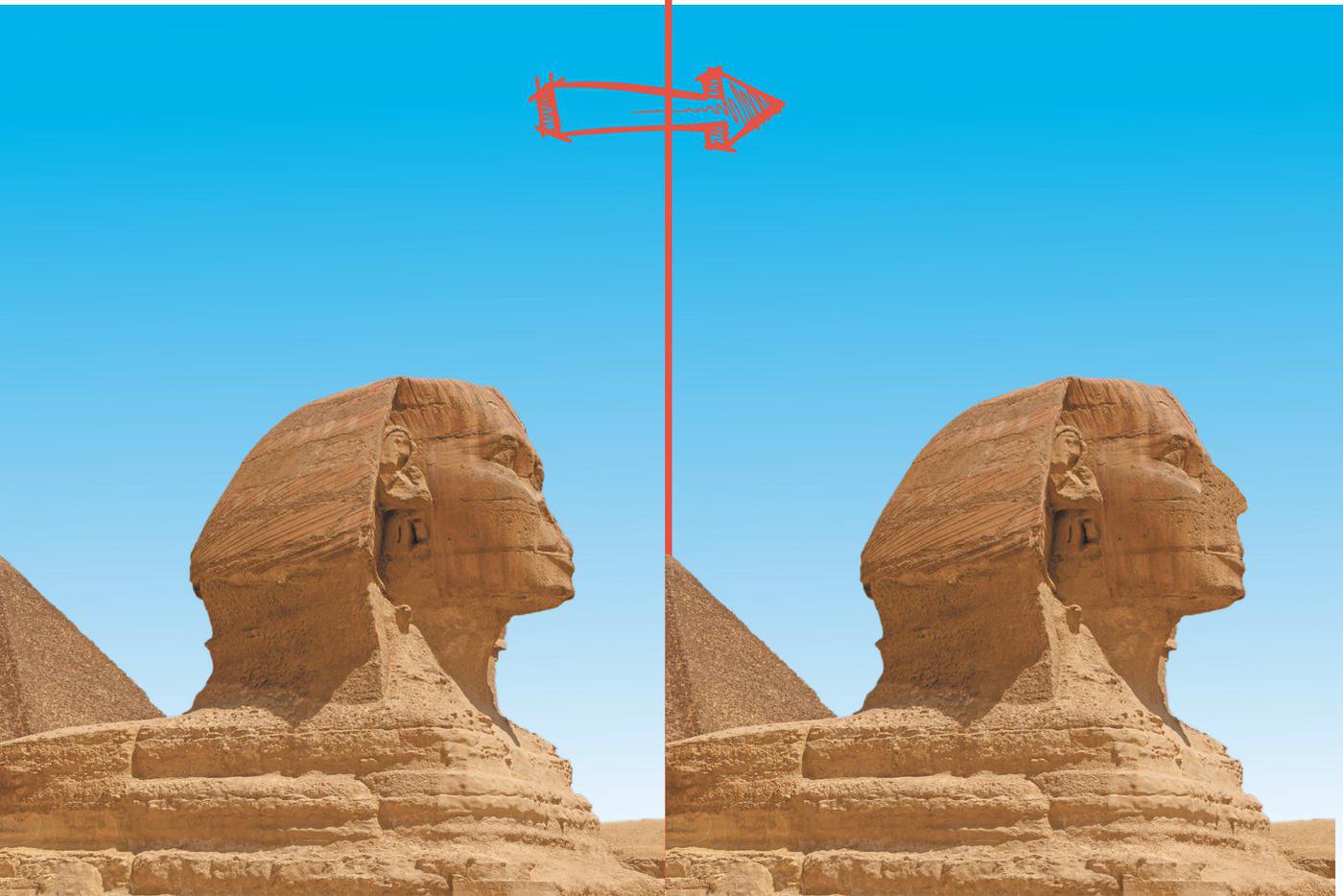 Согласно мифу, нос Сфинксу отстрелил Наполеон Бонапарт, а приделал заново дизайнер Андрей Казаков.