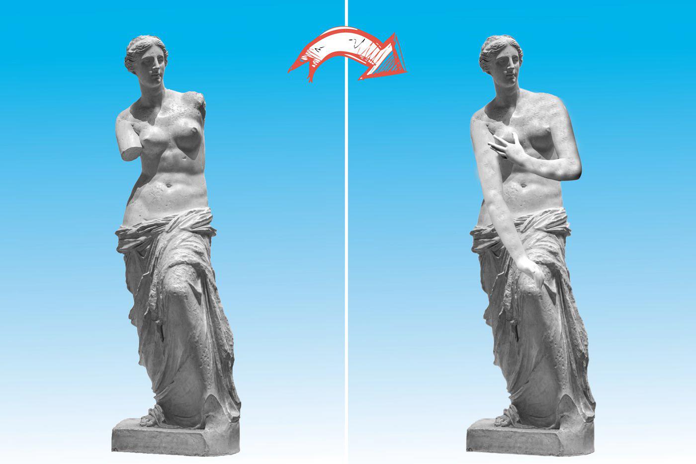 Венера Милосская с руками всё так же прекрасна.