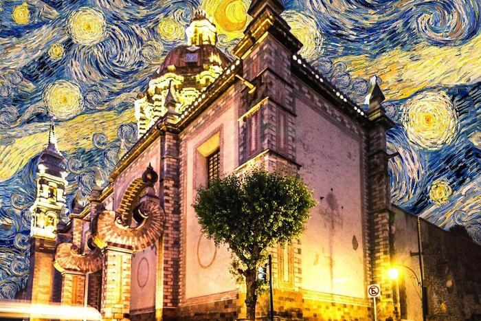 "Звёздная ночь" Ван Гога укутала Мехико: мексиканский фотограф совместил стиль художника со своими фото