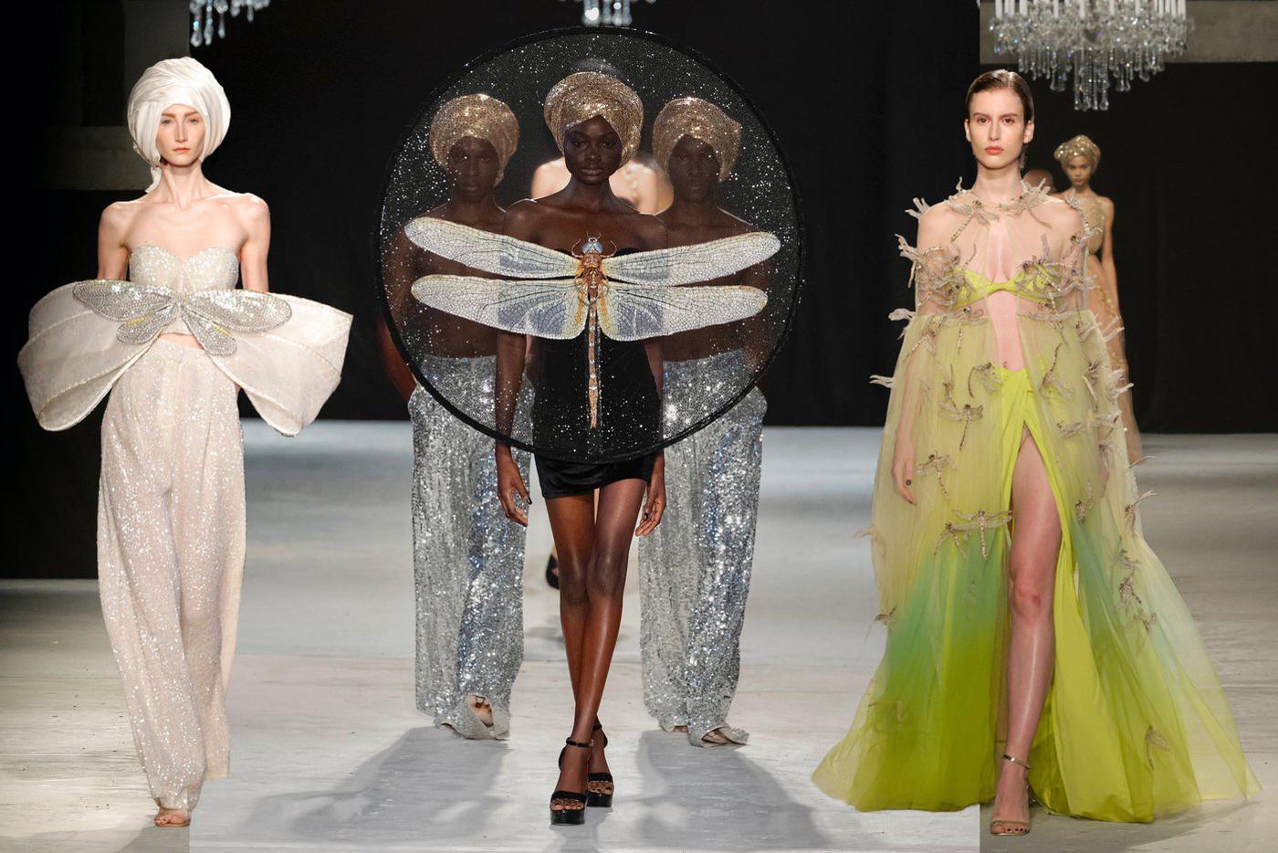 Модели на показе Rahul Mishra.